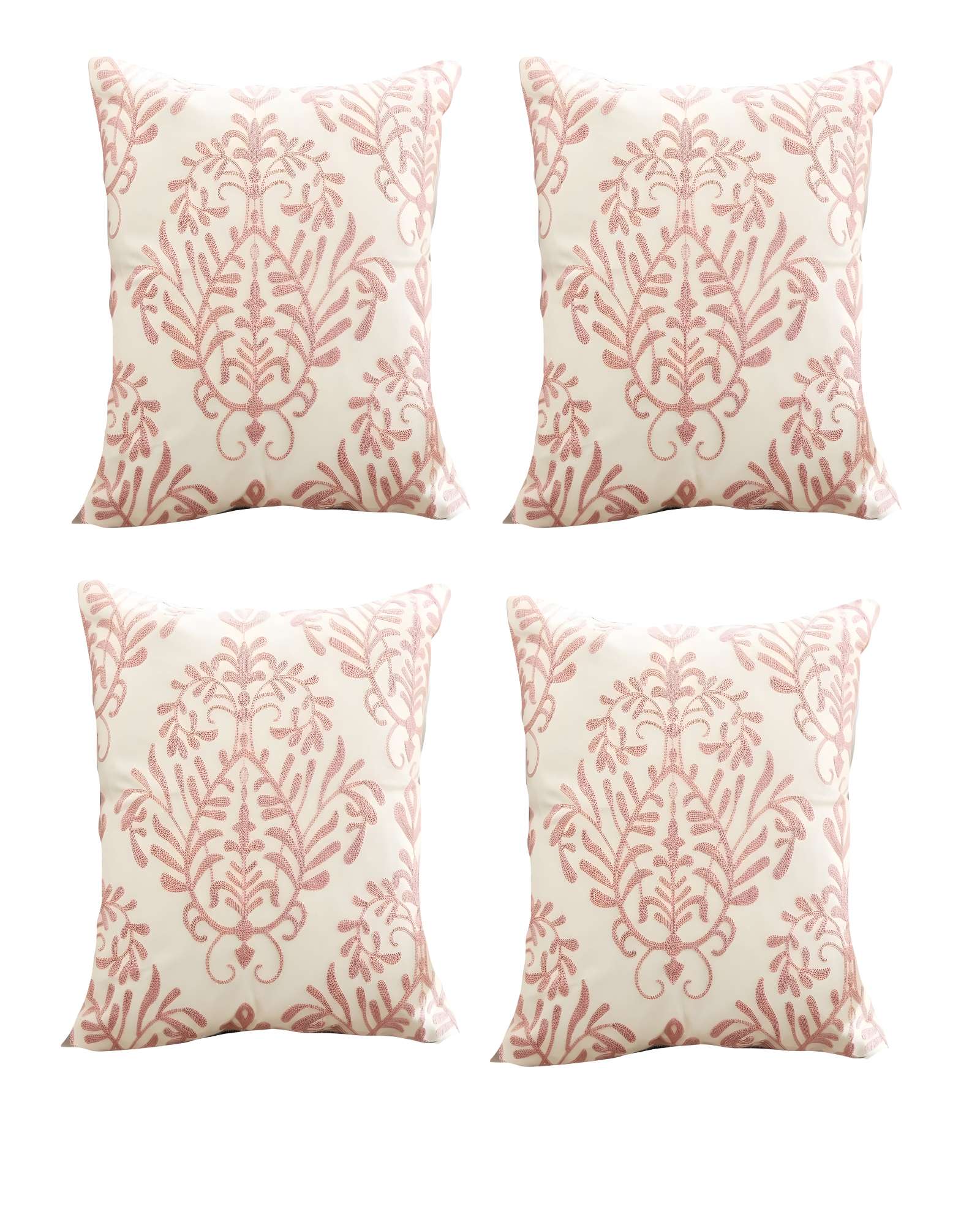 Genérico - Set De 4 Fundas De Cojin Bordadas 45X45Cm Blanco 14