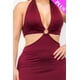 thumbnail image 3 of Saronite Vestido Midi con Escote Halter, Corte Entallado, Espalda con Lazo Doble y Abertura en el Muslo, Color Burdeos (Talla Grande para Mujer), 3 of 5