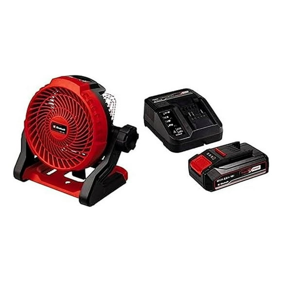 Ventilador Einhell + Kit Cargador Y Batería De 2,5 rojo
