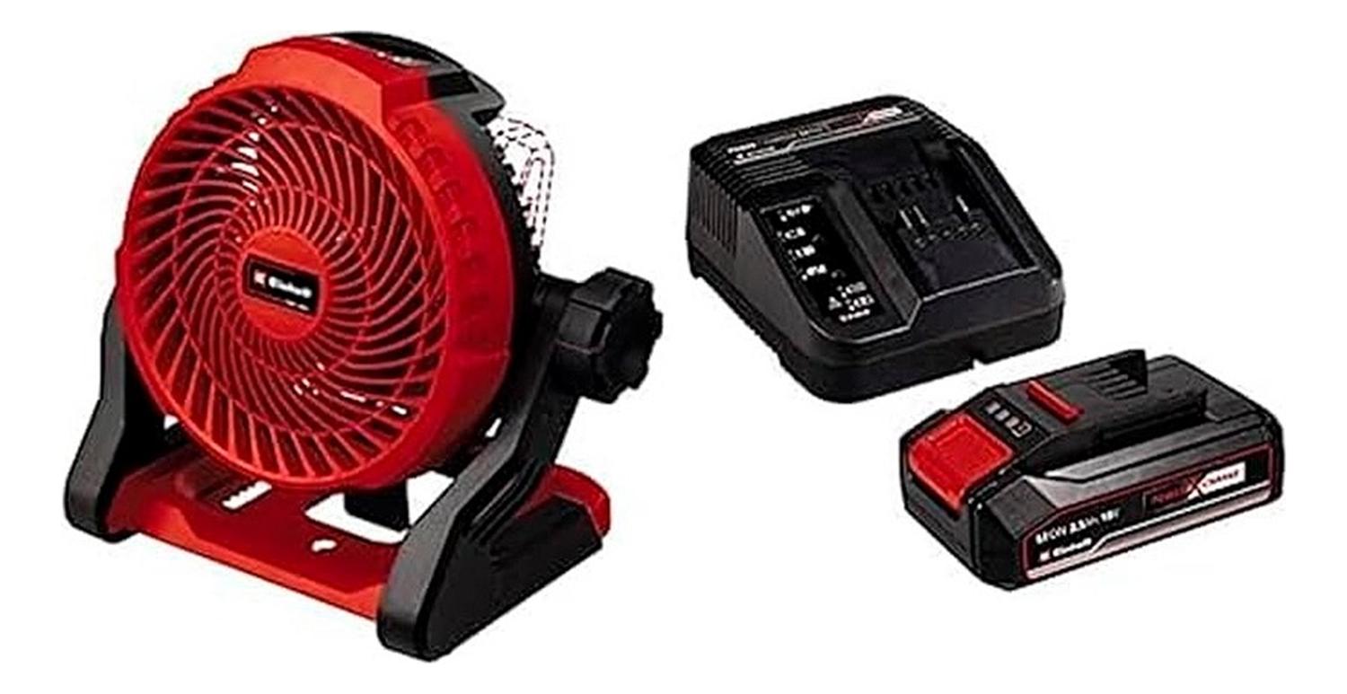 Ventilador Einhell + Kit Cargador Y Batería De 2,5 Rojo