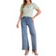 thumbnail image 2 of INSPIRA CHIC Blusa a Cuadros de Vuelta al Colegio para Mujer con Cuello Redondo, Volantes y Mangas Abullonadas M Verde, 2 of 6