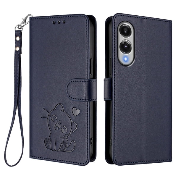 Funda de Gato tipo Libro para Samsung Galaxy S25 Edge, Azul