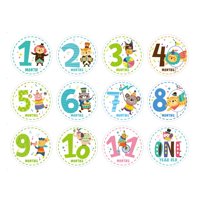 Magideal - 12 De Hito Para Bebé, De Mes Para Recién Nacido, Tarjetas De Papel Para Álbum De Recortes, Mensuales Para Bebé,