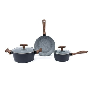 Batería De Cocina Antiadherente Oregon 5 Piezas Simplit Negro