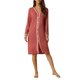 thumbnail image 2 of INSPIRE CHIC Camisón de Mujer de Manga Larga con Botones, Camisa de Dormir Midi de Rayón Suave con Ribete en Contraste para Primavera Otoño S Rojo, 2 of 6