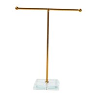 Magideal - Organizador De Joyas Colgador De Collares Base Estable Soporte Para Presentación De Joyería De Hierro Soporte De Joyería Para Pulseras Muestra Tocador Forma T Oro