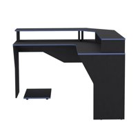 Fmfurniture - Escritorio Gamer 88,5X127,9X127,9 Cm Fm-046N Negro Y Azul