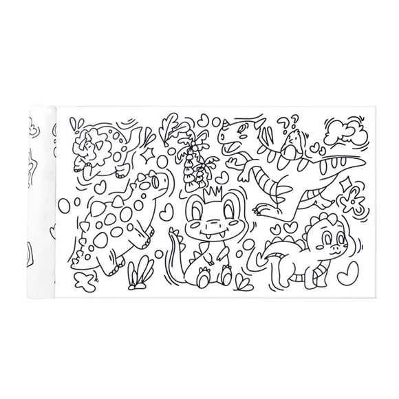 Niños Para Colorear Roll Kid Graffiti Scroll Colorable Drawing Paper Dinosaur