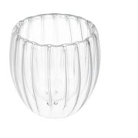 Mc Group - Vaso De Vidrio Transparente Doble Pared Con Relieve – 250 Ml