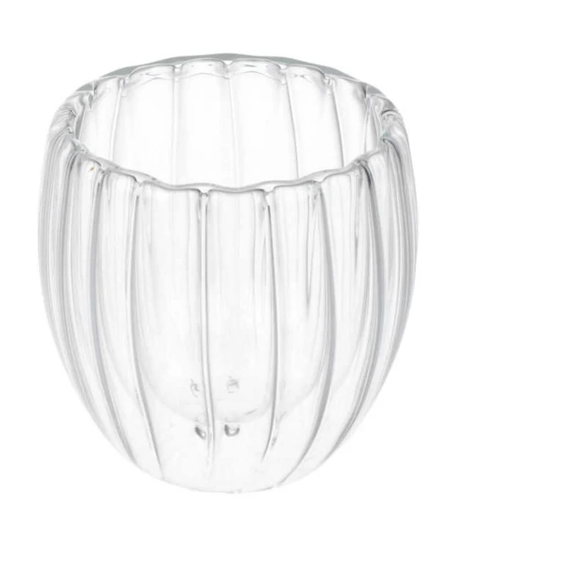 Mc Group - Vaso De Vidrio Transparente Doble Pared Con Relieve – 250 Ml