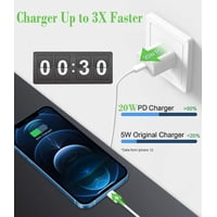 Apple Mfi Certified Cargador Rápido De Iphone, Stuffcool 20W Usb C Power Delivery Wall Charger Plug Con 6Ft Tipo C A Lightning Quick Charge Data Sync Cord Para Iphone 12/11 / Xs / Xr / X 8 / Se / Ip