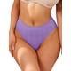 thumbnail image 1 of INSPIRE CHIC Ropa interior de mujer de tiro bajo con estampados de letras, bikini de suave elasticidad, bragas transpirables, grande, color púrpura claro, 1 of 4