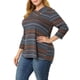 thumbnail image 4 of Agnes Orinda Conjuntos de Halloween para Mujeres Tallas Grandes Tops Universitarios de Manga 3/4 Blusa Casual Elegante de Punto a Rayas Cuello Asimétrico Camiseta de Moda 6X Azul, 4 of 7
