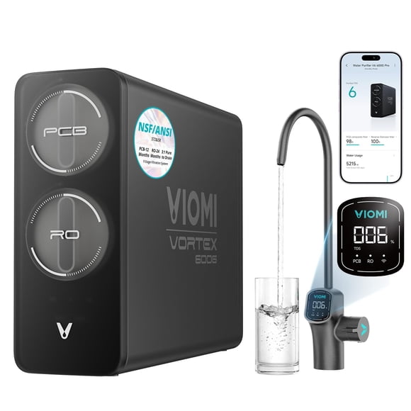 Sistema de ósmosis inversa VIOMI V6 Pro 600 GPD de 9 etapas para filtración de agua