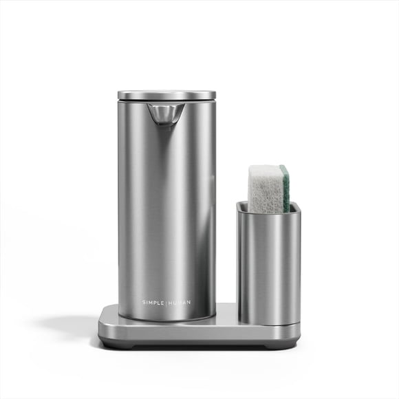 simplehuman Dispensador Automático de Jabón Líquido 266 ml con Sensor y Portaesponja