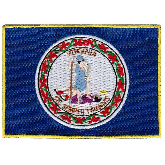 Parche bordado Cypress Collectibles Bandera de Virginia (9 × 6 cm) con aplicación por plancha