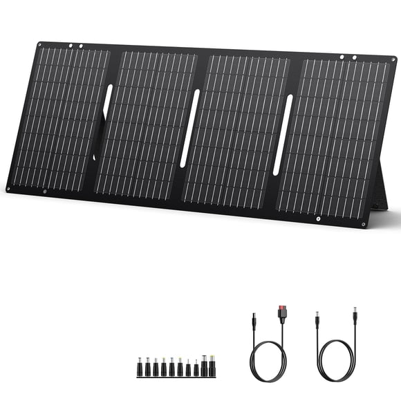 Panel solar portátil ZeroKor de 60 W, salida USB DC plegable