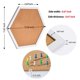 thumbnail image 5 of Tablón de anuncios de corcho AKTOP Hexagon, paquete de 4 con clips para madera, 5 of 9