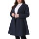 thumbnail image 4 of Abrigo de Invierno para Mujer Talla Grande de Agnes Orinda con Solapa de Muesca y Doble Botonadura, Gabardina 3X Azul Oscuro, 4 of 5
