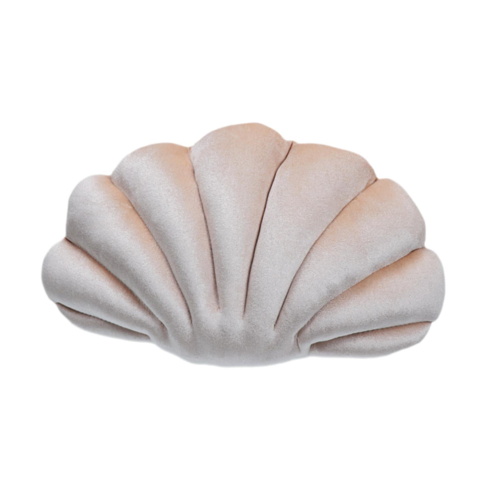 Magideal - Almohada Decorativa Concha Mar Throw Pillow Cojín Dormitorio Sofá Poliéster Pp Algodón Adecuado Para Adultos Regalo Cumpleaños Lectura Oficina Viaje Caqui 46x33cm