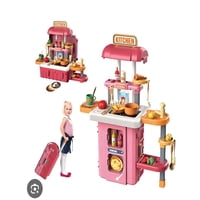 M&L Todo Para El Hogar - Maletin De Cocina 3 En 1 Rosada 49 Pzas