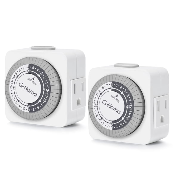 Temporizador G-Homa para enchufes eléctricos, intervalos de 24 horas y 30 minutos