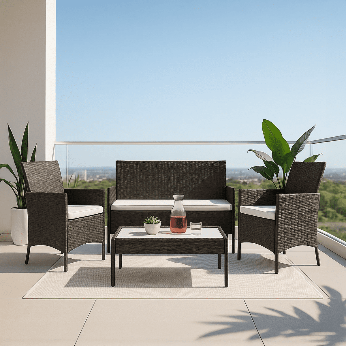 Tienda El Garage - Juego Terraza Rattan 4 Pcs