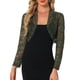 thumbnail image 1 of INSPIRE CHIC Bolero Abierto de Encaje Floral Transparente para Mujer, Cárdigan Corto L Verde Oliva, 1 of 6