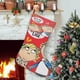 thumbnail image 1 of Charlie y Lola Tema: Calcetines de Navidad, fino lino blanco para colgar en escaleras y chimenea, decoración navideña para el hogar, regalo de Navidad.54cm×38cm, 1 of 5