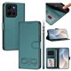 thumbnail image 1 of Funda de Cuero Tipo Billetera para Motorola Moto G Power 2025 / 2026 6.8", con Tarjetero, Pulsera, Soporte a Prueba de Golpes con Relieve de Patrón Feliz, Verde, 1 of 8