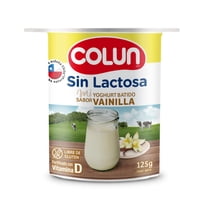Yoghurt Batido Sin Lactosa Sabor Vainilla Pote 125 G Colun