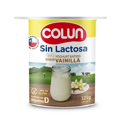 Yoghurt Batido Sin Lactosa Sabor Vainilla Pote 125 G Colun