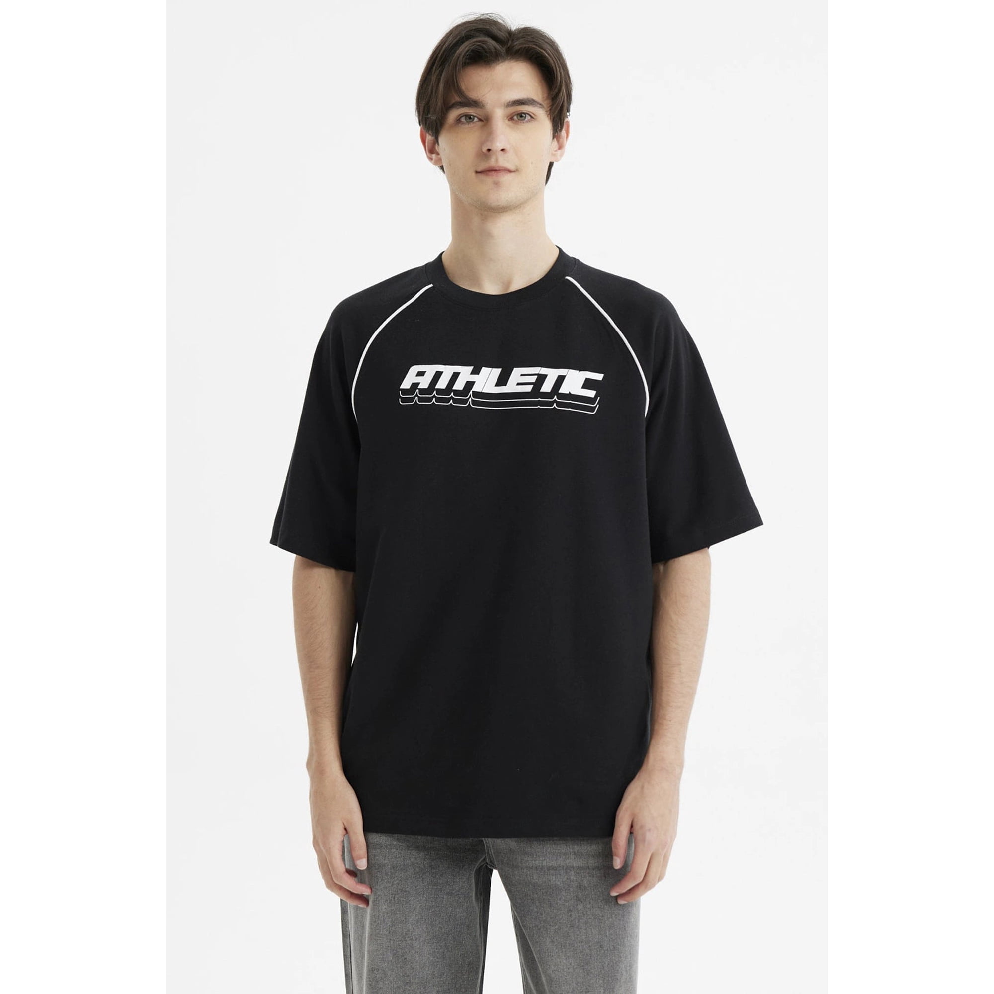 Fashionspark - Polera Hombre Oversize Print Negro