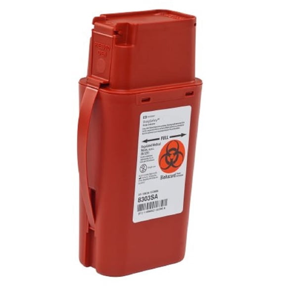 Contenedor de seguridad para objetos punzocortantes Kendall 22 x 6 x 11 cm con entrada vertical