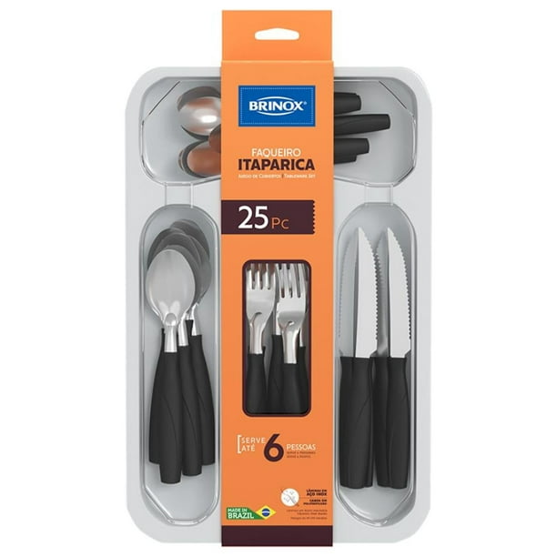 Juego De Cubiertos De 24 Piezas Con Mango De Plástico Para 6, Juego De Cubiertos De 24 Piezas Con Mango De Plastico Para 6 Juego De Cubiertos De Acero Inoxidable Con Espejo Que Incluye