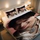 thumbnail image 1 of Bang Chan Smiling Duvet Cover Set Valentine's Day Retro Print Bedding Set, 1 of 1