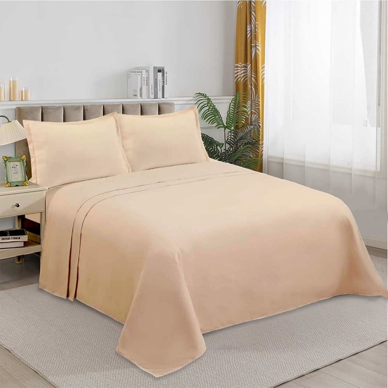 Genérico - Juego De Sabanas 100% Algodón King + 1 Funda Para Almohada 50x70cm