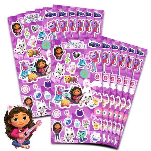 Pegatinas Gabby's Dollhouse DreamWorks Paquete de 12 para Fiesta