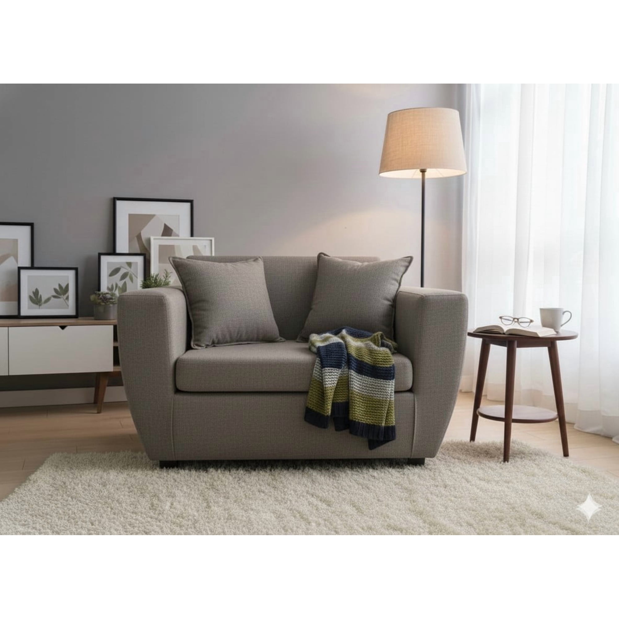 Deco Outlet - Sofa Kansas 2c Tela Gris