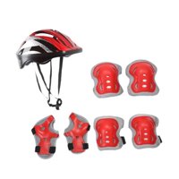 Ioensy - Muelas De Rodilla Del Casco Para Patinetas Para Niños Puestos Para Bicicletas De Carretera Al Aire Libre Niñas Rojo