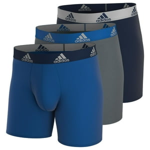 Calzoncillos Tipo Bóxer Adidas Para Hombre, Paquete De 3 Unidades, Color Azul Real, Gris Y Azul Marino Universitario