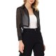 thumbnail image 4 of INSPIRE CHIC Camisa de Mujer con Botones al Frente, Cuello en Punta, Malla Transparente, Mangas Largas, Talla S, Negro, 4 of 6