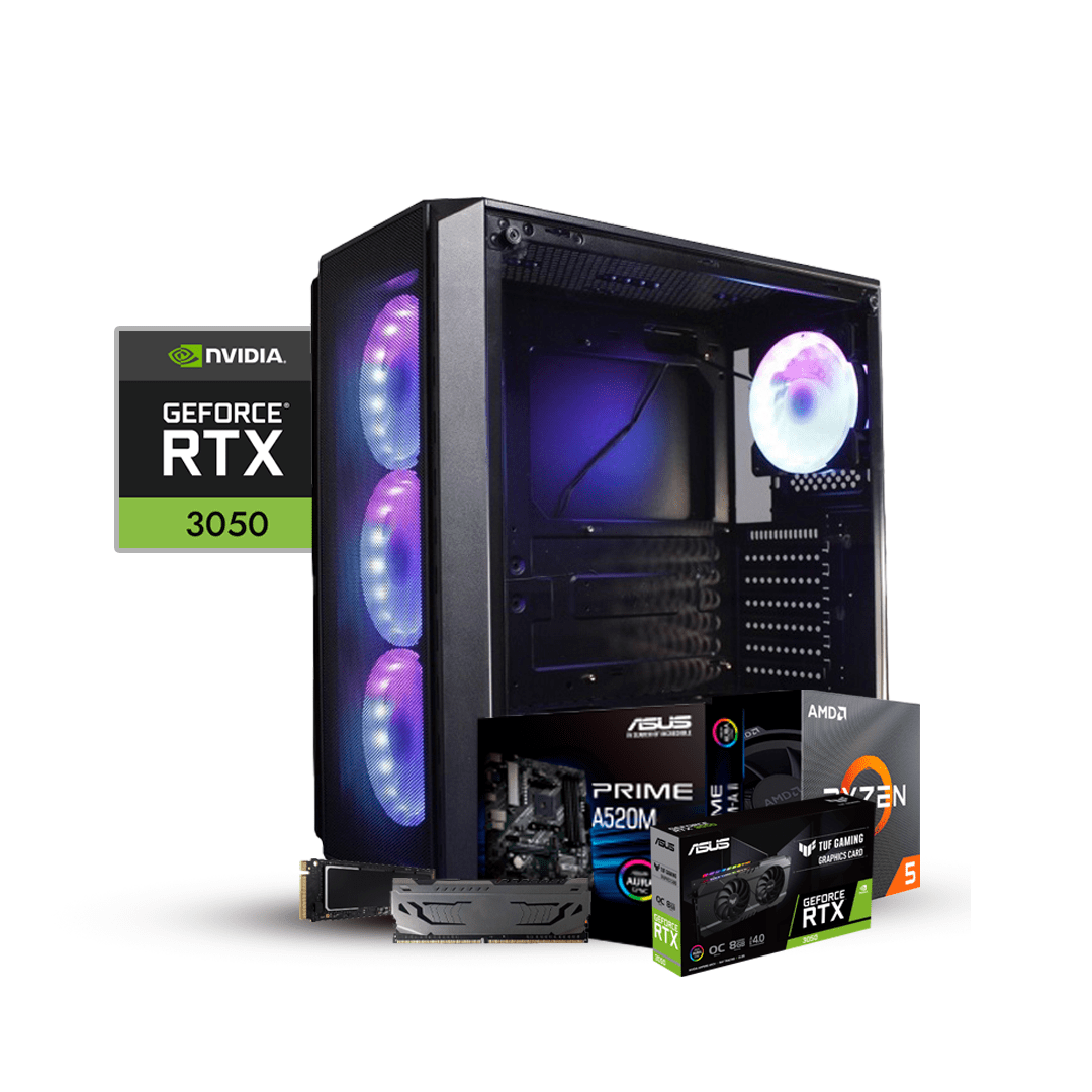 Ecoin - Pc Gamer Xt3 (amd Ryzen 5 5500 16gb Ddr4 512gb Ssd M.2 + Geforce Rtx 3050 6gb Video) - Nuevo