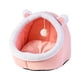 thumbnail image 1 of Bonita cama para gatos con pelota de juego, perrera para cachorros, cama para dormir, cálida cueva para gatitos de invierno , S Conejo rosa S, 1 of 5