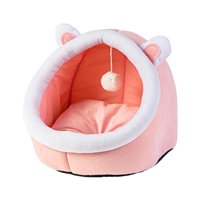 Magideal - Bonita Cama Para Gatos Con Pelota De Juego, Perrera Para Cachorros, Cama Para Dormir, Cálida Cueva Para Gatitos De Invierno , S Conejo Rosa S