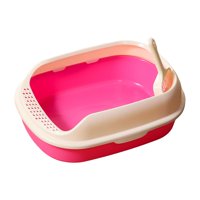 Magideal - Inodoro Para Gatos De Lados Altos, Bandeja De Arena Portátil Para Mascotas, Orinal Antisalpicaduras Para Animales Pequeños, Fácil De Limpiar, Sin Olor Rosa