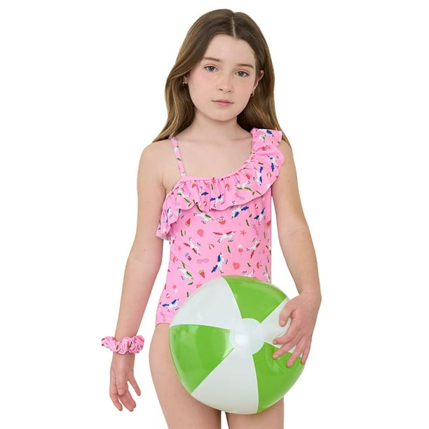 Traje De Baño Niña Kids Vuelos Básico Rosado Corona