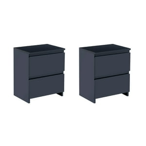 Klik Muebles - Pack De 2 Veladores Cajón Doble Minimal Oscuro 2.0