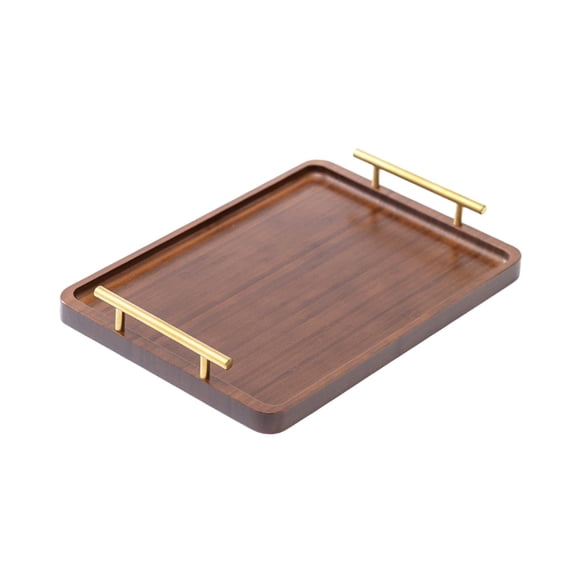 Bandeja De Madera Para Servir Con Asas, Bandeja De Mesa De Centro Para Postre, Mostrador, Almuerzo, 36x25cm