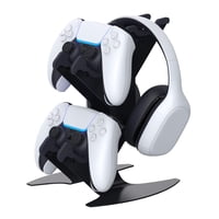 Genérico - Controller Stand, Gaming Headset Stand Para Ps5/Ps4/Xbox Series X S/Xbox One/Nintendo Switch/Headset Aluminio Metal Soporte Universal Gamepad Game Controller Accesorios-Negro